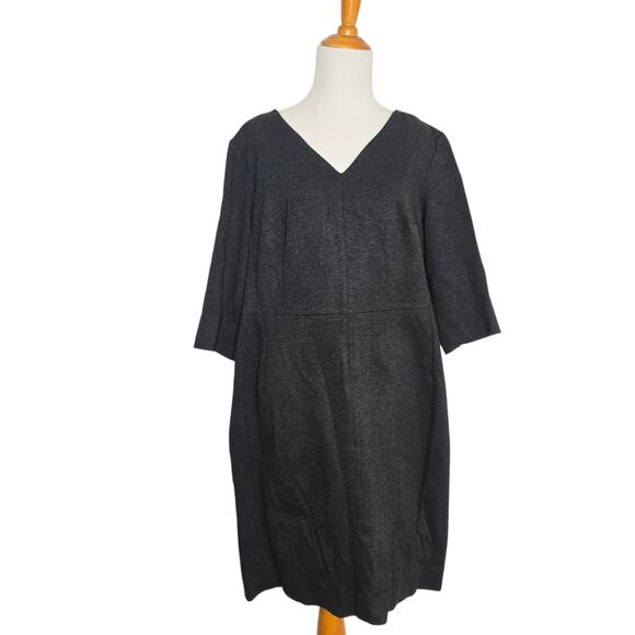 MM LaFleur Mona Plus Sized Dress Gray Modest Professional Stretch Ponte Women 2X - Picture 2 of 11